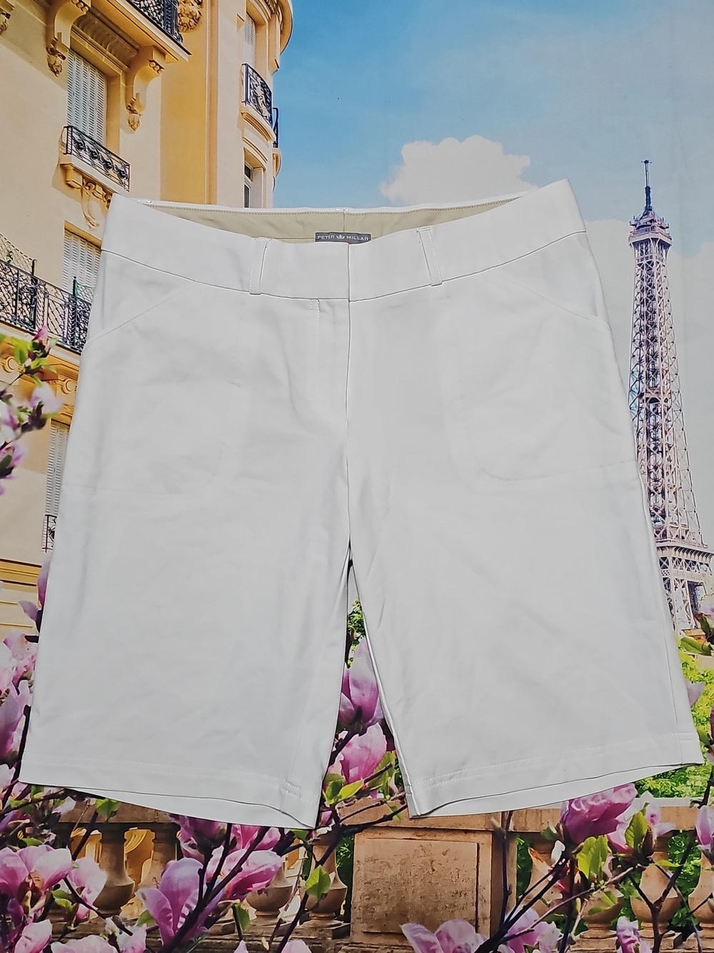 Peter Millar White Wicking Golf Shorts‎ Size 8